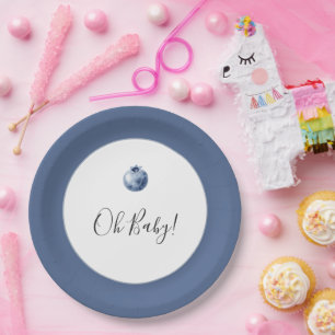 Blueberries Fruit Baby Shower Paper Plate