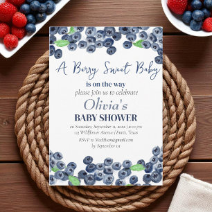 Blueberries Fruit Berry Sweet Baby Shower Invitation