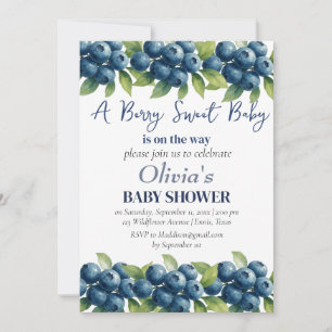 Blueberries Fruit Berry Sweet Baby Shower Invitation