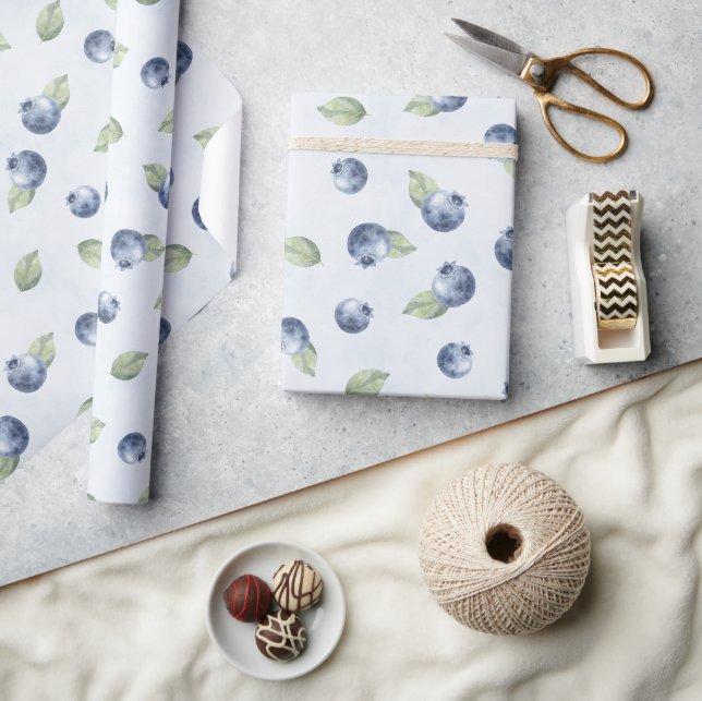 Blueberries Fruit Birthday Wrapping Paper (Crafts)