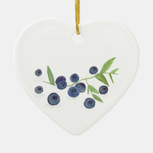 Blueberries fruit kitchen watercolor food rustic  ceramic tree decoration