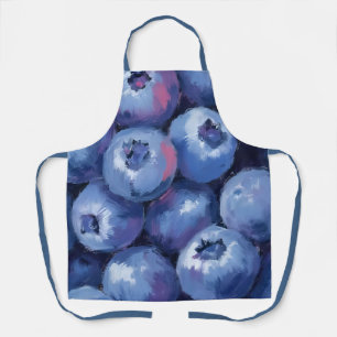 Blueberries Fruit Watercolor Painted Apron
