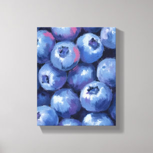 Blueberries   Fruit Watercolor Painted Canvas Print