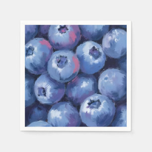 Blueberries   Fruit Watercolor Painted Napkin