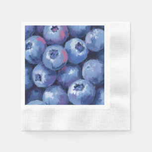 Blueberries Fruit Watercolor Painted Napkin