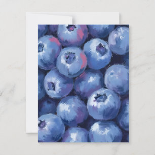 Blueberries   Fruit Watercolor Painting Thank You Card