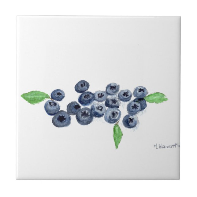 Blueberries fruits kitchen decor tile (Front)