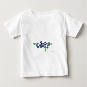 Blueberries fruits kitchen watercolor food rustic  baby T-Shirt