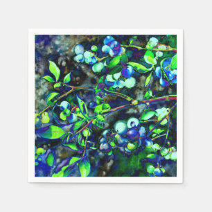 Blueberries -green napkin