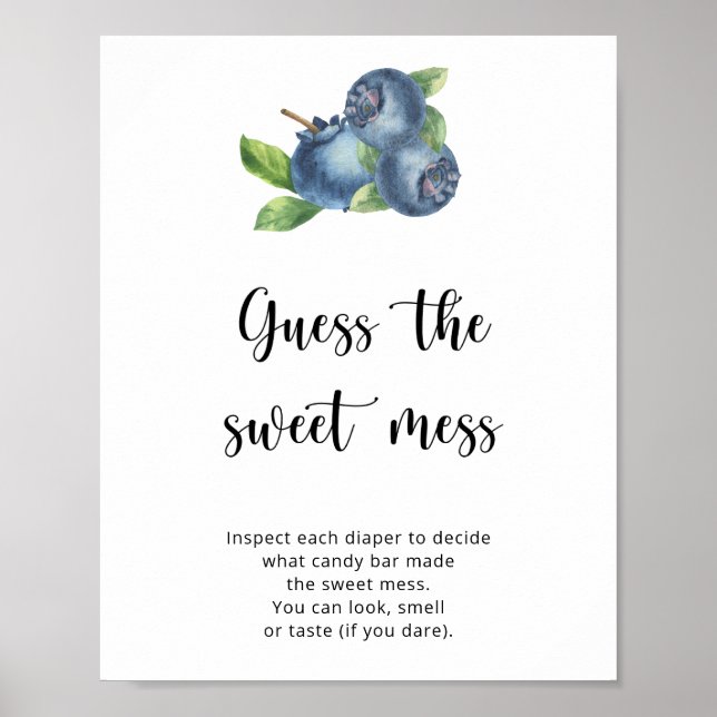 Blueberries - guess the sweet mess game poster (Front)