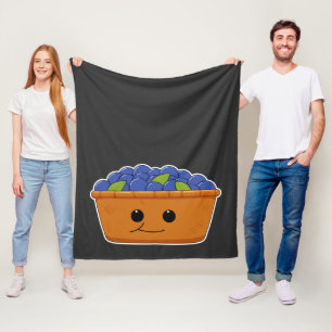 Blueberries Illustration Novelty Fleece Blanket