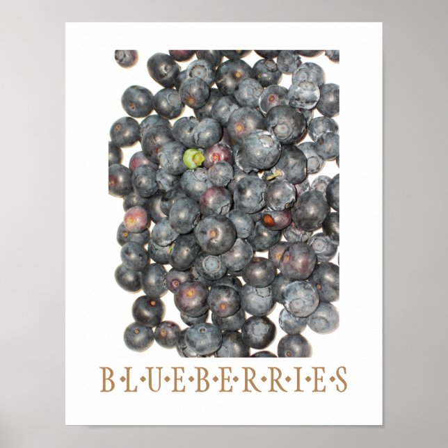 Blueberries Kitchen Art Poster (Front)