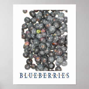 Blueberries Kitchen Art Poster