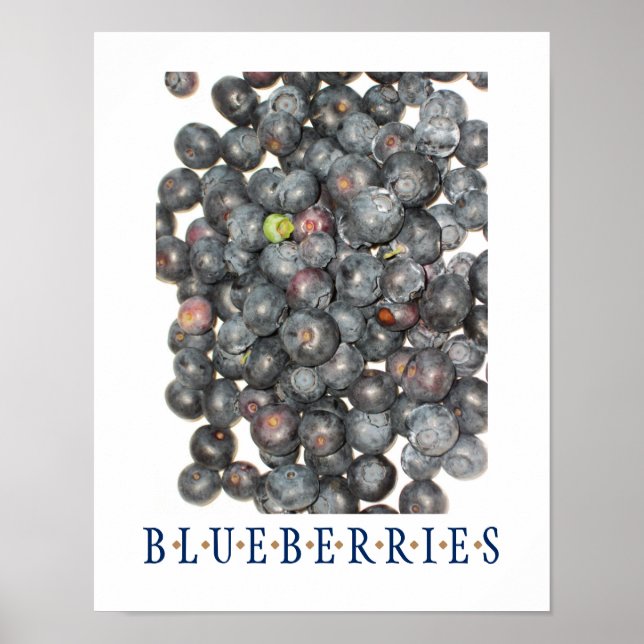 Blueberries Kitchen Art Poster (Front)