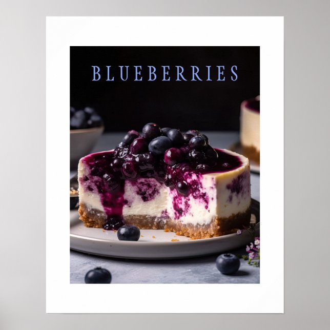 Blueberries Kitchen Art Poster (Front)