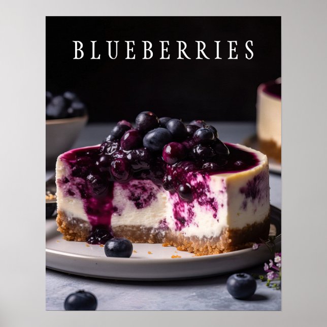 Blueberries Kitchen Art Poster (Front)