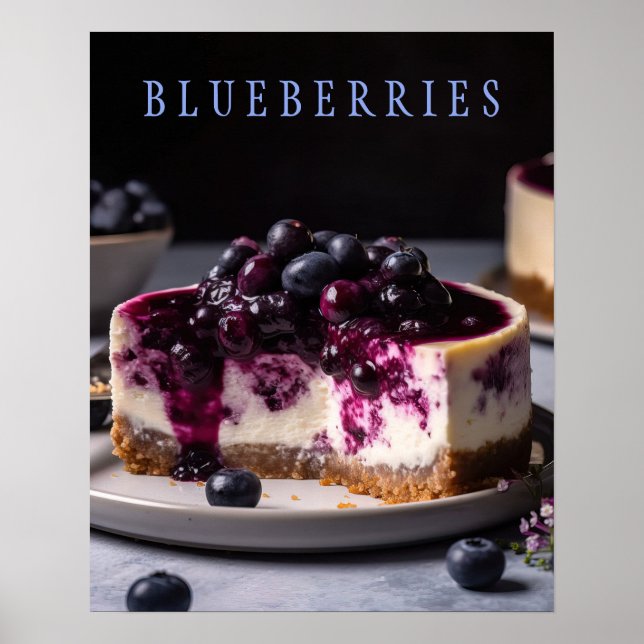 Blueberries Kitchen Art Poster (Front)