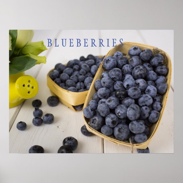 Blueberries Kitchen Art Poster (Front)