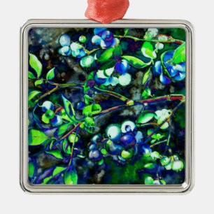 Blueberries Metal Tree Decoration