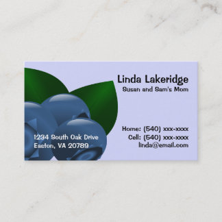 Blueberries Mummy Contact  Info Card