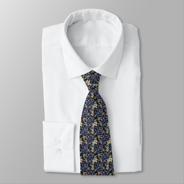 Blueberries Neck Tie (Tied)