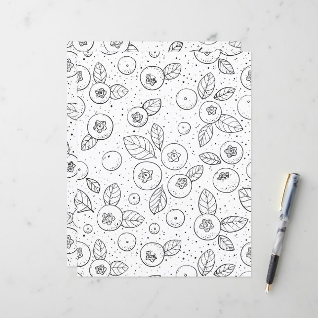 Blueberries on black and white (Front/Back In Situ)