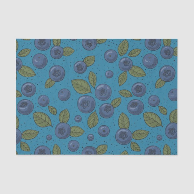 Blueberries on blue tissue paper (Front)