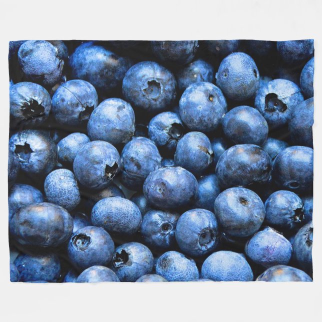 Blueberries on Large Fleece Blanket (Front (Horizontal))