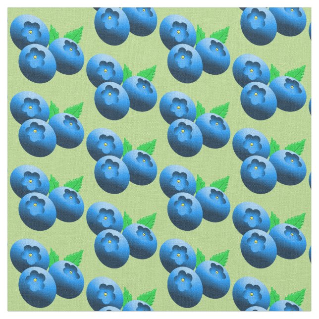 Blueberries Pattern Fabric (Close Up)