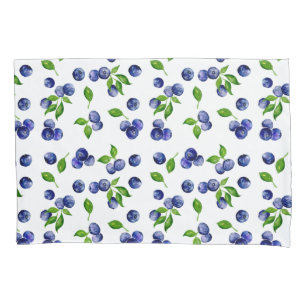 Blueberries Pattern Watercolor Vintage Cute Berry Pillowcase