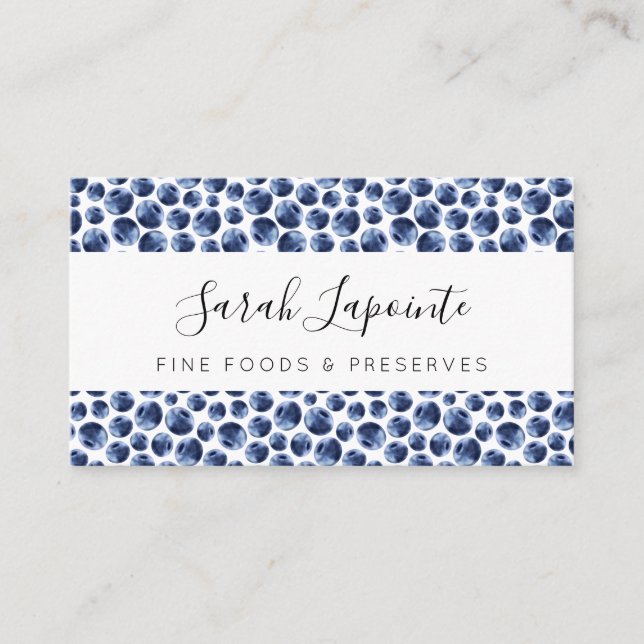 Blueberries Print Fruit Pattern Business Card (Front)