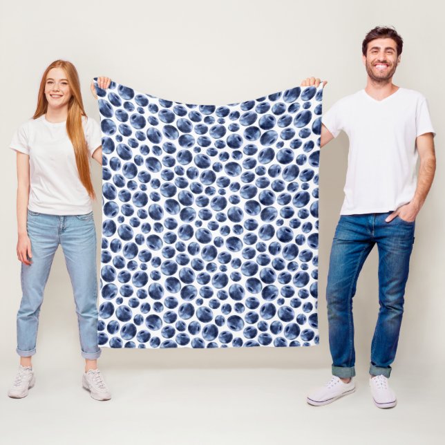 Blueberries Print Fruit Pattern Fleece Blanket (In Situ)
