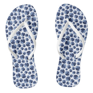 Blueberries Print Fruit Pattern Flip Flops