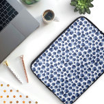Blueberries Print Fruit Pattern Laptop Sleeve<br><div class="desc">A pattern of deep blue blueberries in different sizes. This pattern is perfect for foodies who love the sweet and tart summer berries! This blueberry print is hand drawn & mixes digital and watercolour textures to create a juicy blueberry look. As a small print, the blueberries look like mini polkadots...</div>