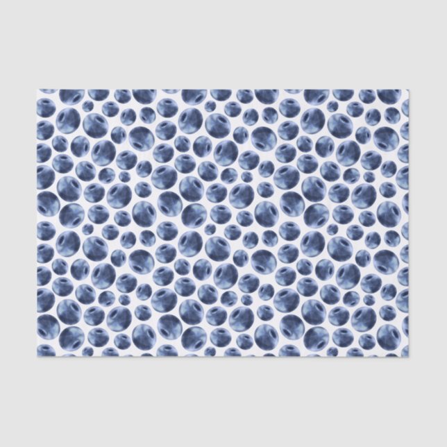 Blueberries Print Fruit Pattern Tissue Paper (Front)