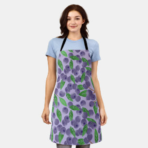 Blueberries - purple background apron