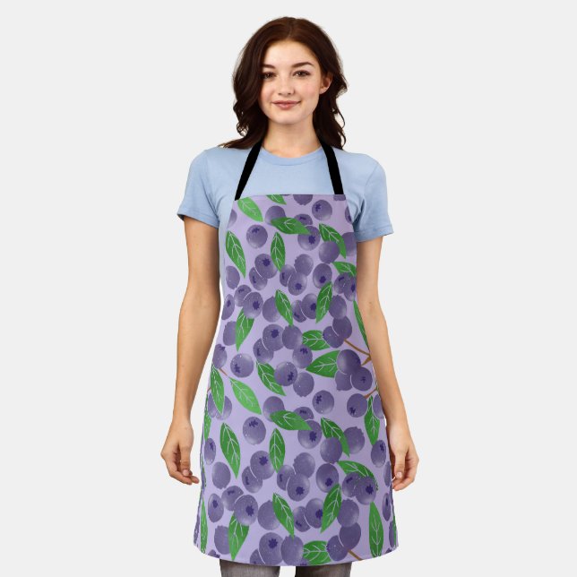 Blueberries - purple background apron (Worn)