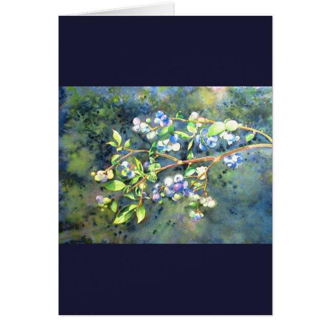 Blueberries, romantic fruit Watercolor painting (Front)