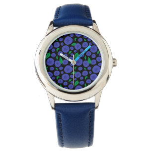 Blueberries Seamless Pattern Watch
