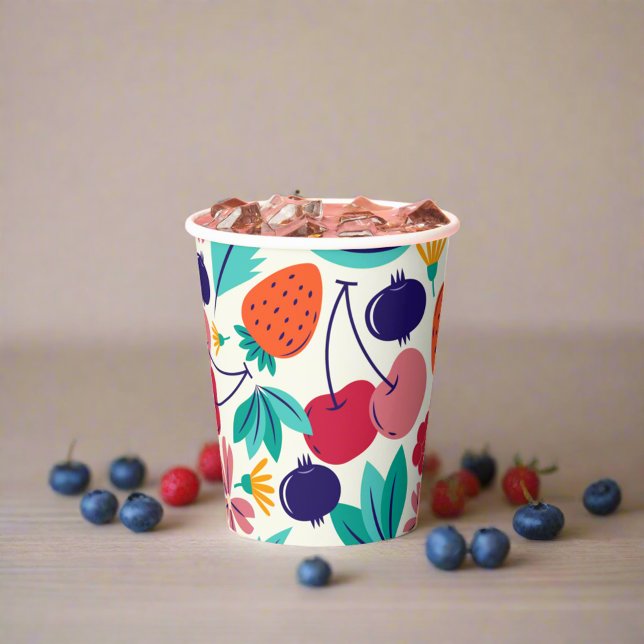 Blueberries Strawberries Berry sweet Birthday Paper Cups (Creator Uploaded)
