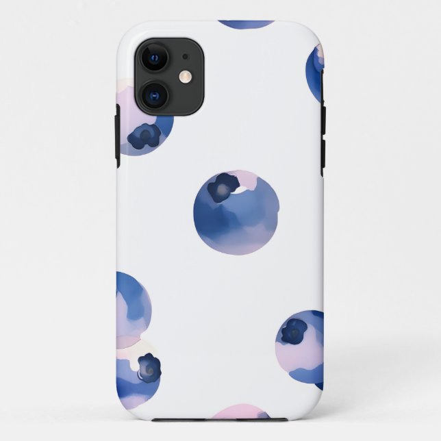 Blueberries Watercolor Pattern  Case-Mate iPhone Case (Back)