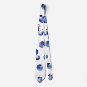 Blueberries Watercolor Pattern Tie
