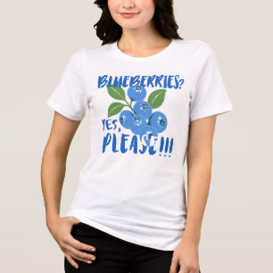 Blueberries? Yes, Please! Cute Blueberry Art Tri-Blend Shirt