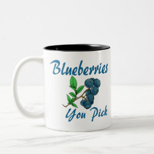 blueberries you pick Two-Tone coffee mug