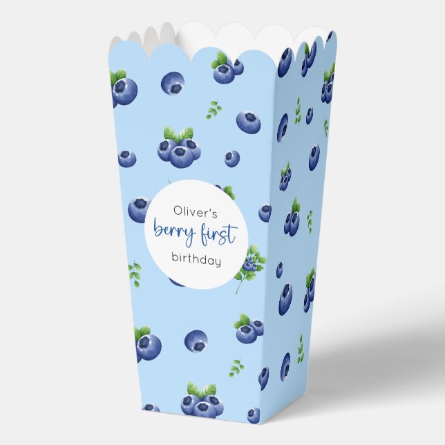 Blueberry 1st Birthday Berry First Favour Box (Front)
