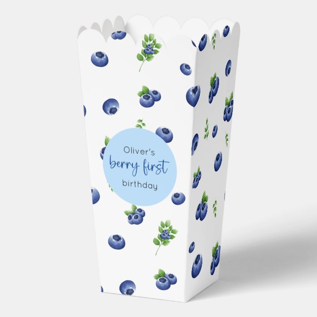 Blueberry 1st Birthday Berry First Favour Box (Front)
