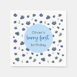 Blueberry 1st Birthday Berry First Napkin