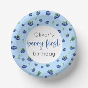Blueberry 1st Birthday Berry First Paper Plate