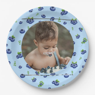 Blueberry 1st Birthday Berry First Photo Paper Plate
