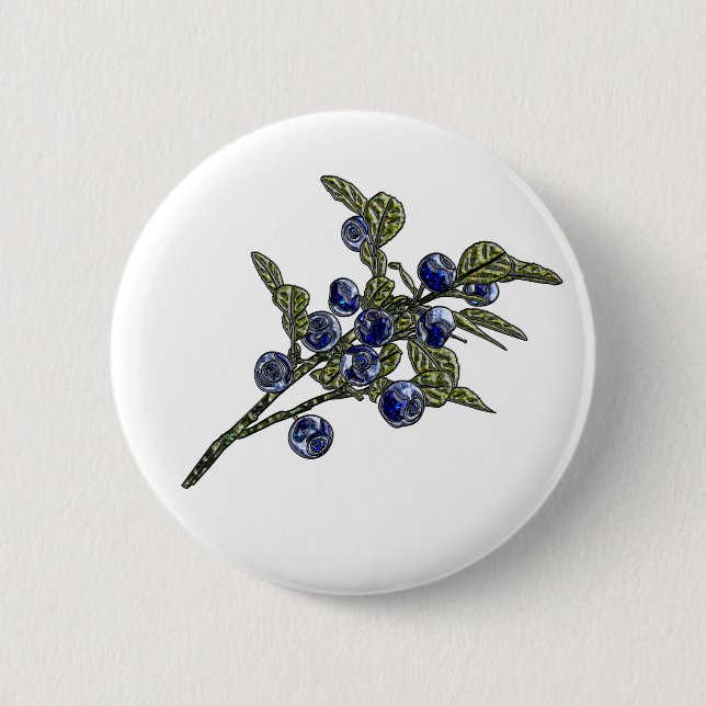 Blueberry 6 Cm Round Badge (Front)